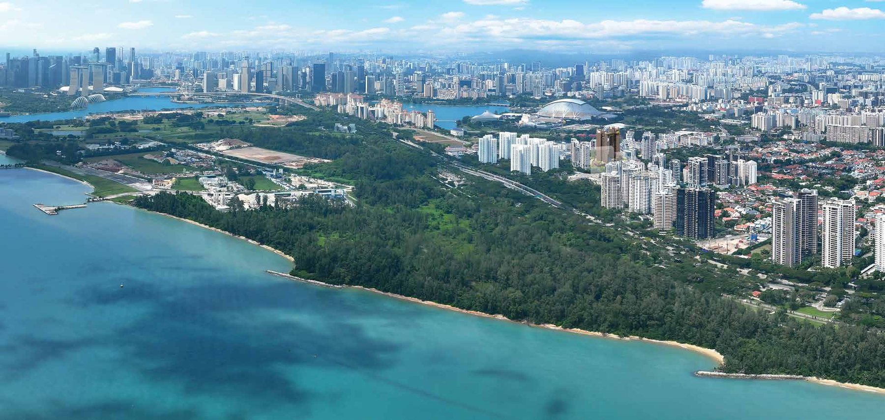Aerial view of Marina East and the coast (artist’s impression)