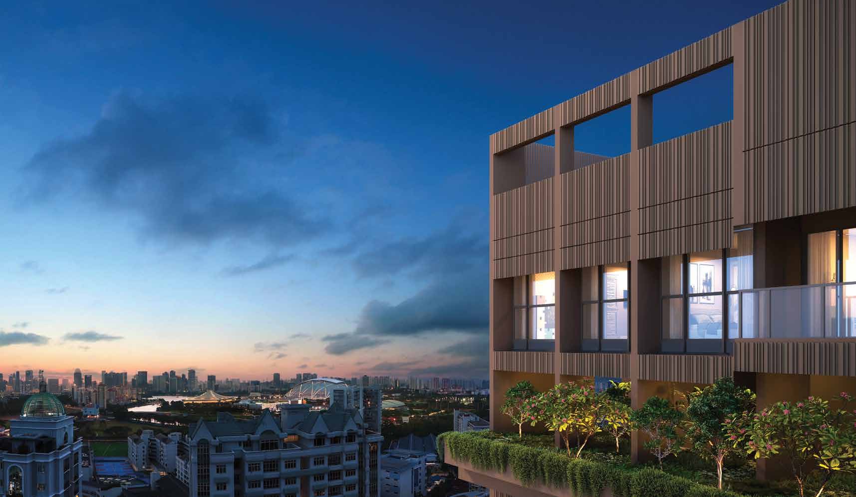 Arina East Residences at dusk (artist’s impression)